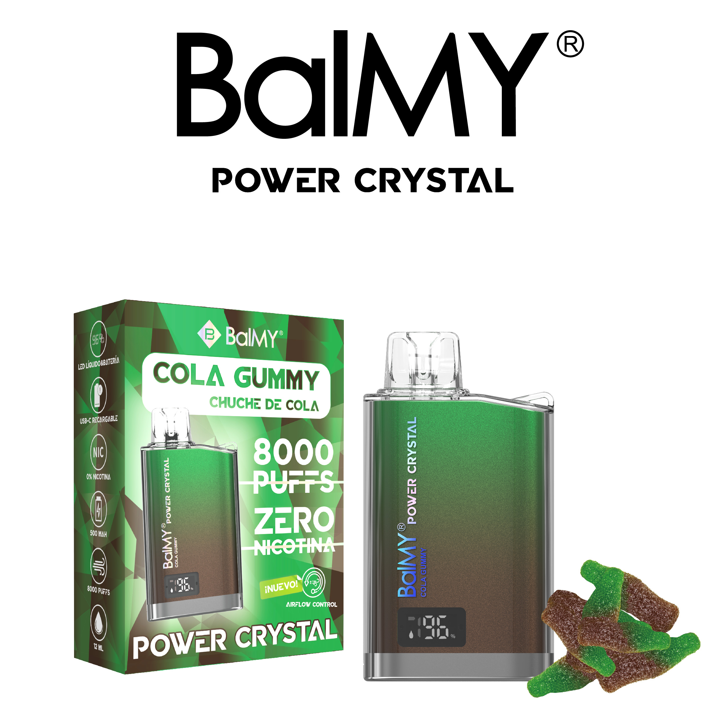 Cola Gummy BalMY POWER CRYSTAL DISPOSABLE 12K