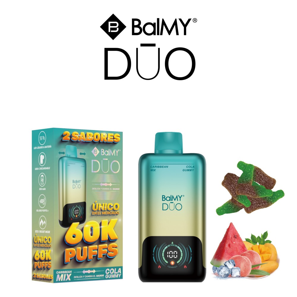 Disposable E-Cigarette BalMY DUO DUAL 40K TOBACCO -FRESH MINT 0-5% 