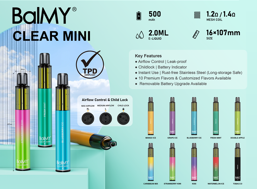 BalMY Clear Mini Disposable E-Cigarettes